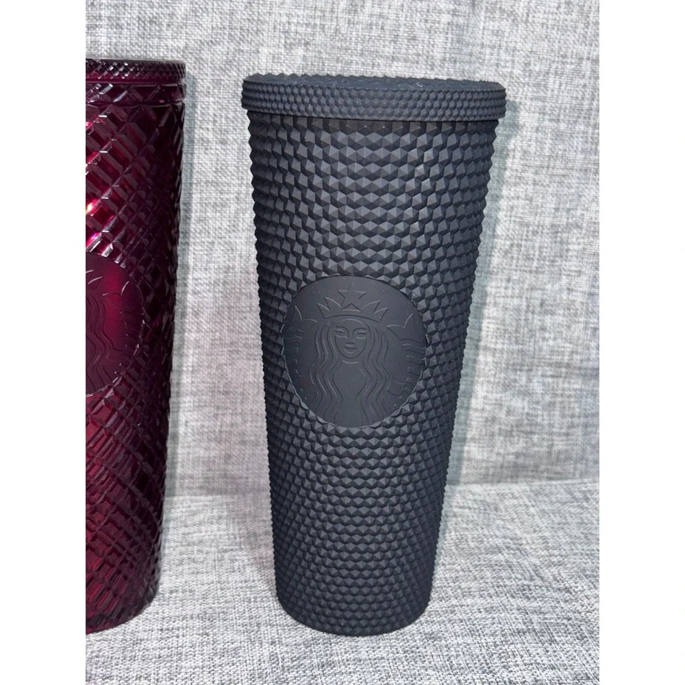 Starbucks Studded Tumbler Set 24oz Pink Burgundy Black Cold Cups